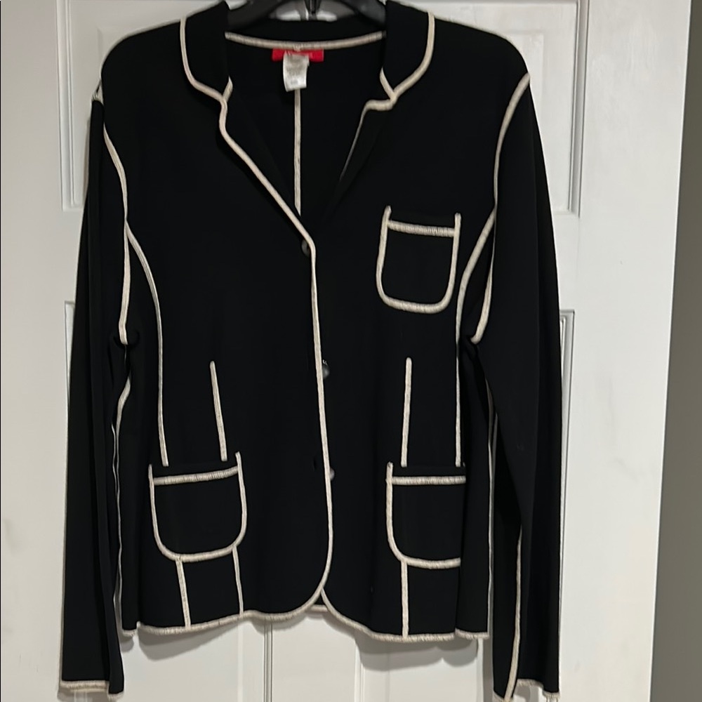 Black Jacket with White Trim